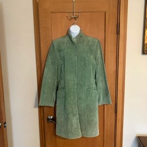 Bernardo Size Small, Green Leather Coat, washable